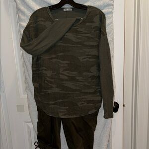 Camouflage Long Sleeve Top and Pants Set